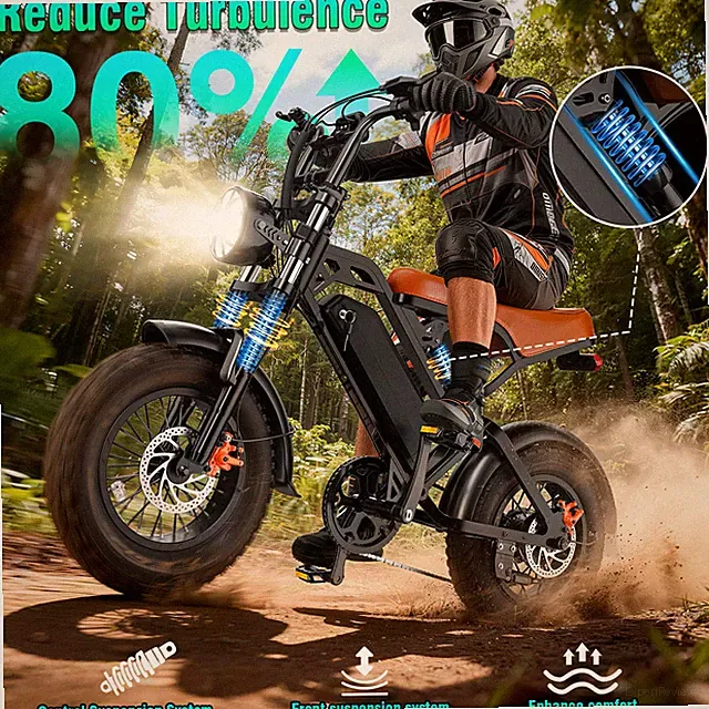 16'' Ebike Peak 1200W Off-road Bike 28MPH Electric Bike E-Mountain Bike