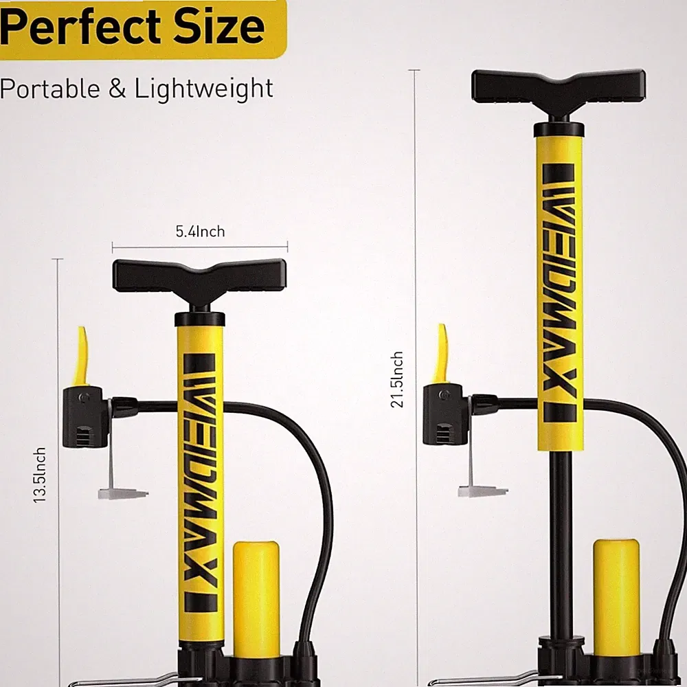 Bike Pump Portable, Bike Tire Inflator, Bicycle Hand Air Pump with Presta and...