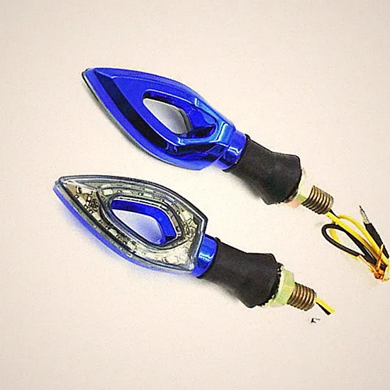 Blue EURO Motorbike LED Turn Signal Dual Sport Street Bike Nake Motorcycle ATV