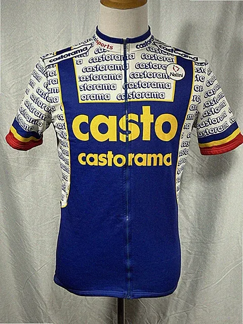 Castorama Nalini Cycling Jersey Mens M/L Full Zip Vintage Euro Bike Shirt
