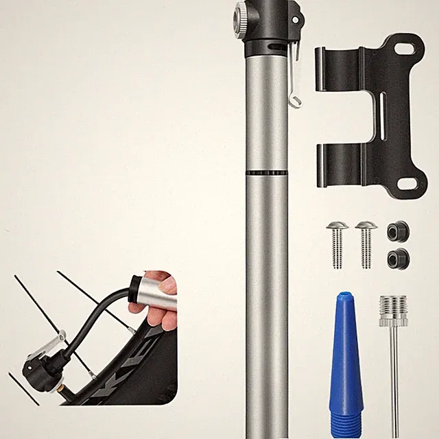 Compact Aluminum Bike Pump 21cm 120 PSI for Road MTB For mini Bicycle Tires