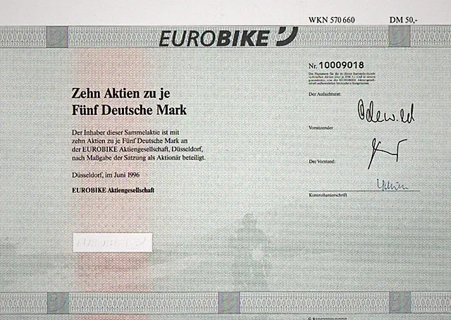 Eurobike Aktiengesellschaft 1996 50 DM