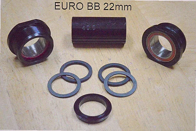 European Bottom Bracket 22mm Sealed Bearings Black Euro BB