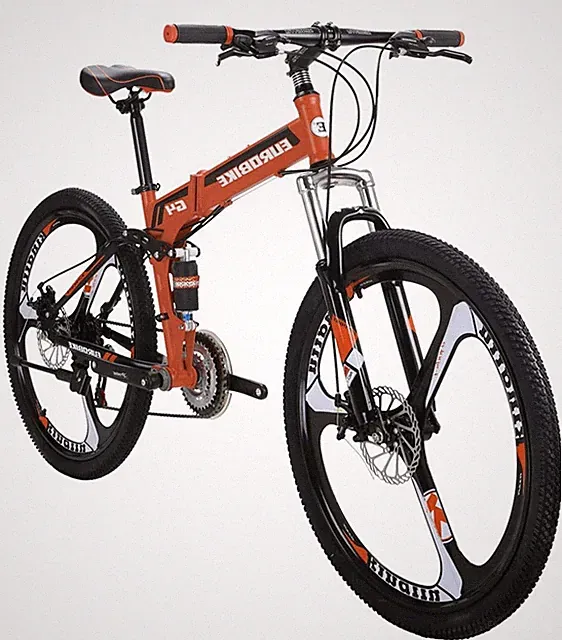 Folding Road Bike 26 Inch 21-Speed Dual Suspension Disc Brakes Mountain Bike