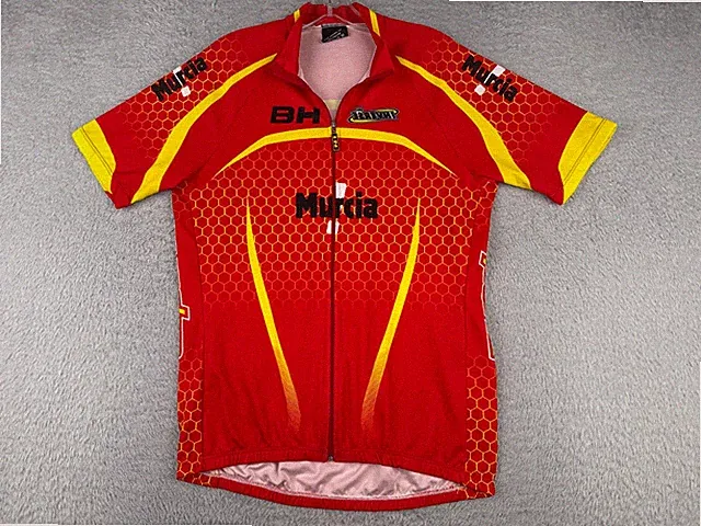 Inverse Cycling Jersey Adult EURO Extra Large Red Yellow Full Zip Short Sleeve