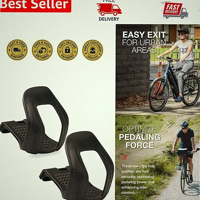 L/XL Cristophe Mountain Bicycle Half Toe Clips - Effortless Entry and Release