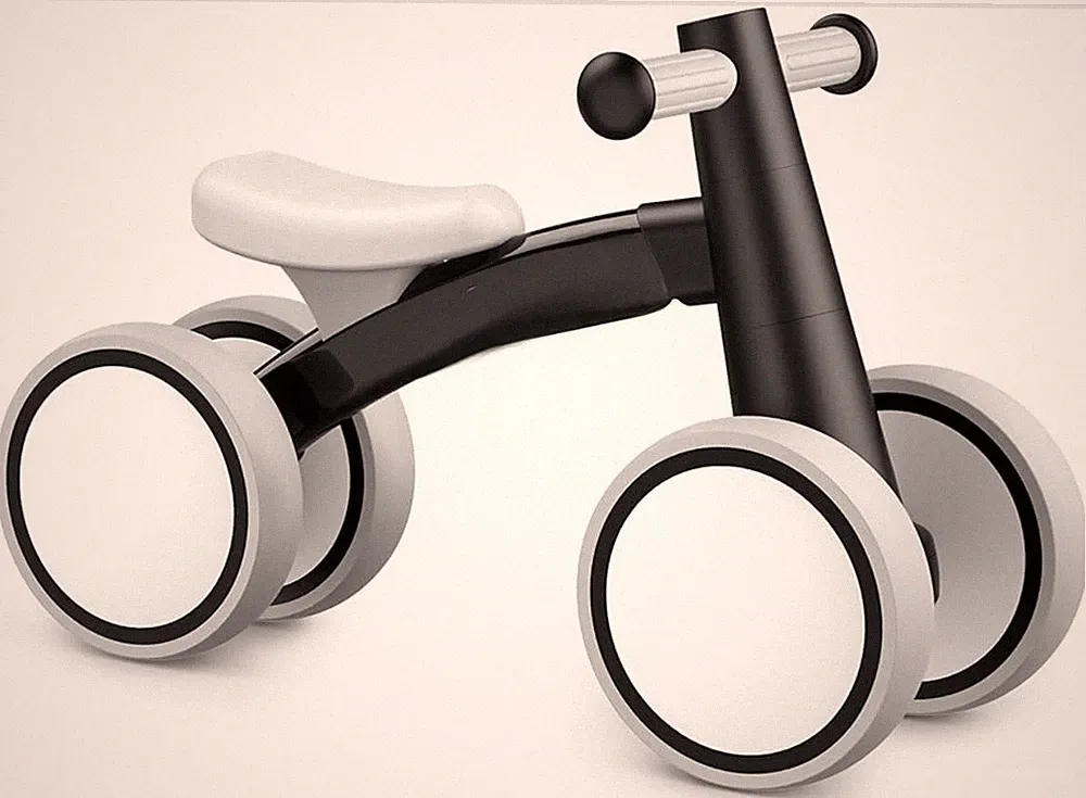 Open Box Balance Bike White & Black 1 to 2 years Indoor & Outdoor