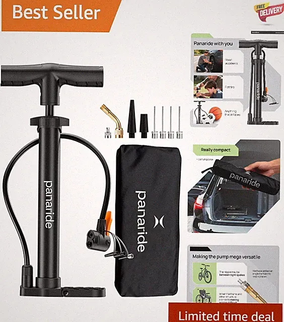 Portable Alloy Steel Bike Pump - 120 PSI Dual Valve Tire Inflator for All Bikes