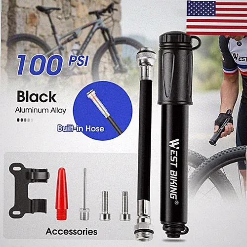 Portable Mini Bike Pump 100PSI Bicycle Tyre Inflator Presta Schrader MTB Road Cy