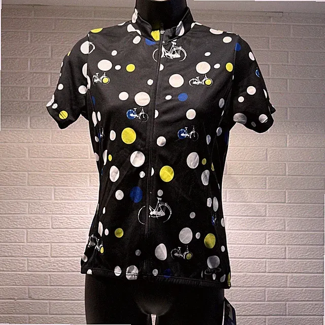Terry Euro Cycling Jersey Women's Small Bike Print Short Sleeve Full Zip