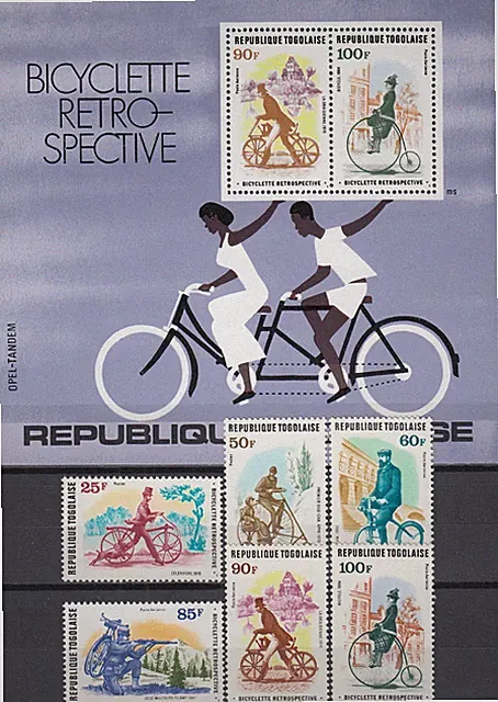 Togo Set & S/S History of the Bicycle 1978 MNH-12 Euro