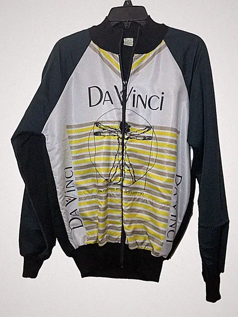Vintage Euro Da Vinci Italia Cycling Jacket Bicycle Riding full zip Medium